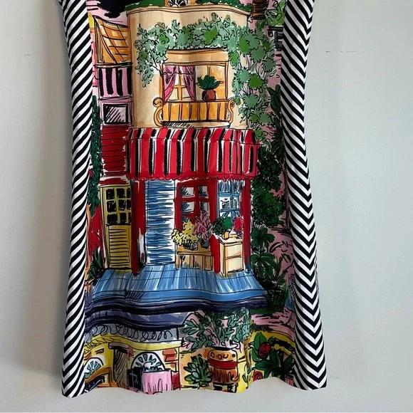 Alice + Olivia Coley Print Sleeveless Mini Dress Size 10 Vacation Dreams - Picture 4 of 13